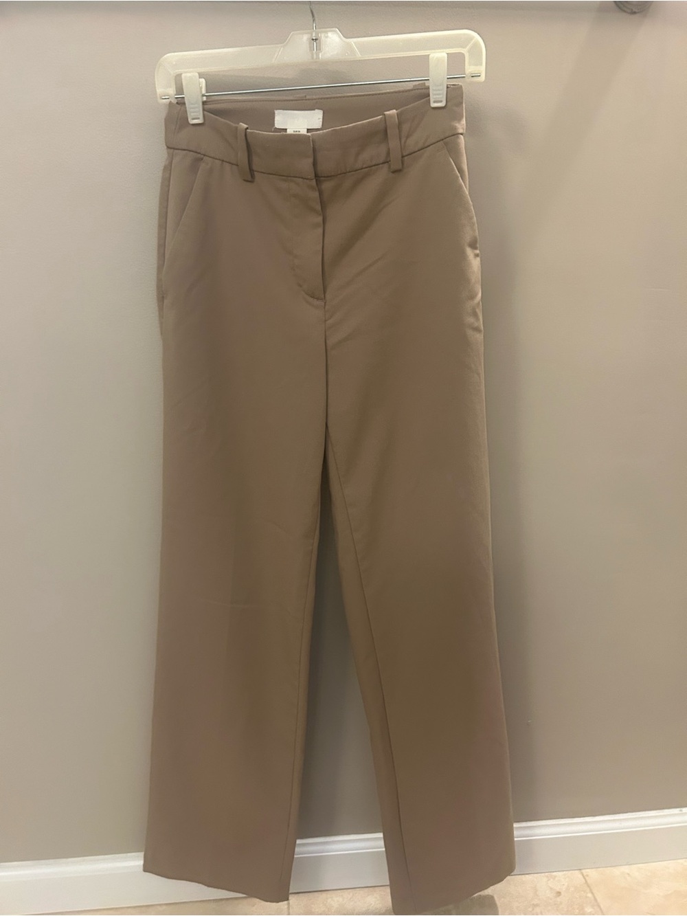 Classic Wide Leg Dress Pants in Taupe